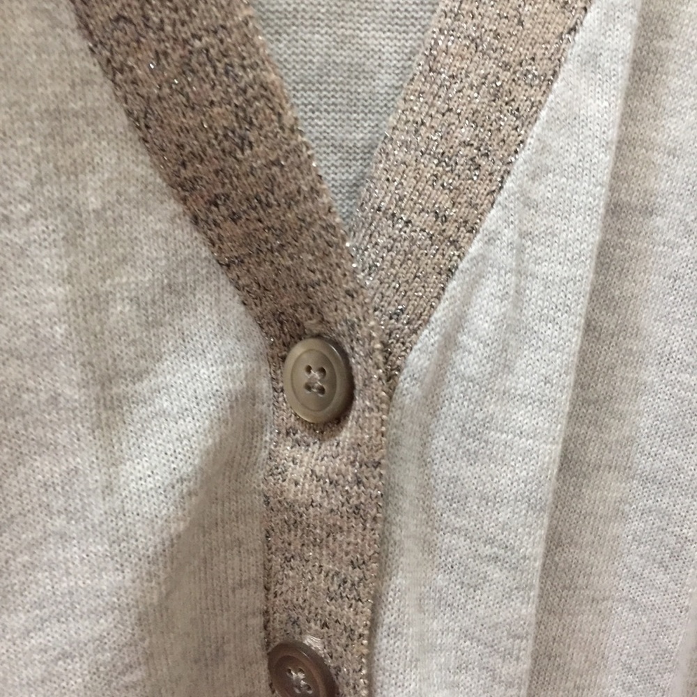 Button Front Gray Cardigan Large - Picture 5 of 6